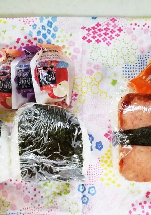 おにぎり&スパム握り弁当(5.27)-レシピのメイン写真