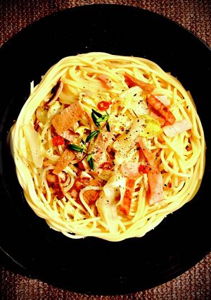 カリカリ魚肉ソーセージ&キャベツのパスタ-レシピのメイン写真