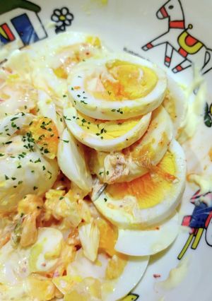 ゆで卵のキムチマヨ和え-レシピのメイン写真