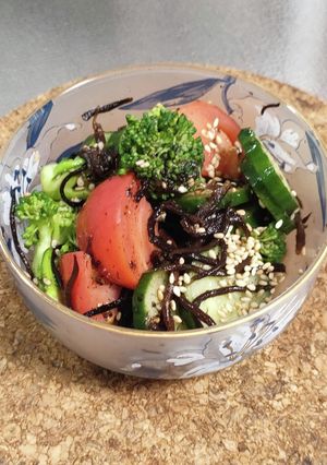 ひじきと夏野菜のわさびポン酢和え-レシピのメイン写真