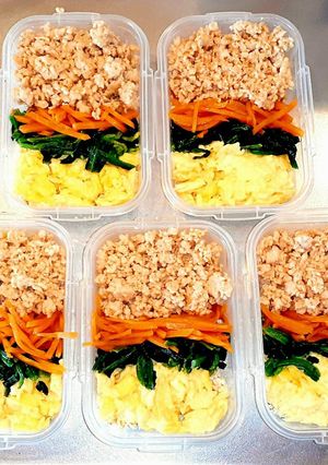 そぼろとナムルの冷凍弁当!!-レシピのメイン写真