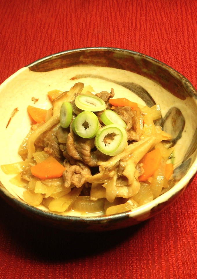 簡単・おいしい牛肉とマイタケのみそ炒め煮-レシピのメイン写真