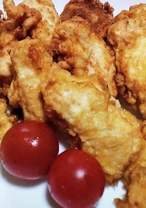 丸亀製麺風鶏ささ身の明太子天ぷら。-レシピのメイン写真