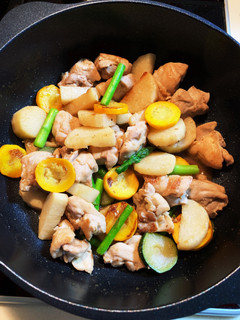 鶏肉とアスパラ、ズッキーニポン酢炒め-レシピのメイン写真