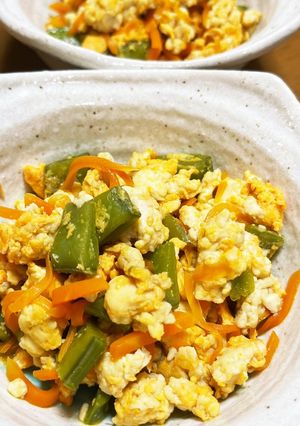 肉なしでも美味しい！玉子炒り豆腐！！-レシピのメイン写真