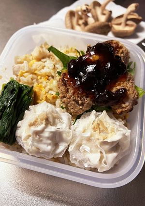 塩豚炒飯☆簡単甘酢ダレミートボールお弁当-レシピのメイン写真
