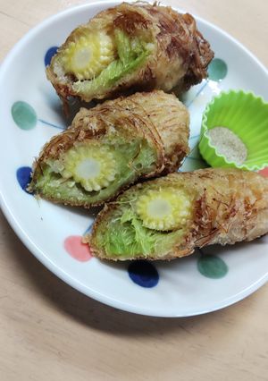 ヤングコーンの皮ごと天ぷら-レシピのメイン写真