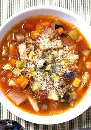 野菜たくさんトマトスープ-レシピのメイン写真