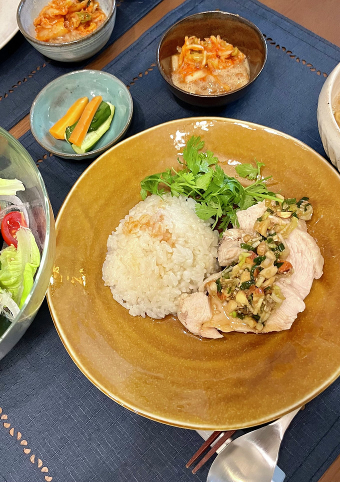 タイ風蒸し鶏ご飯　炊飯器で簡単-レシピのメイン写真