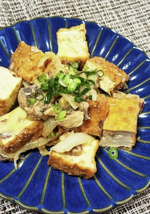サバ缶で作る！厚揚げ味噌チーズ煮込み-レシピのメイン写真