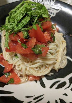 切って混ぜるだけ！さっぱり塩糀トマト素麺-レシピのメイン写真