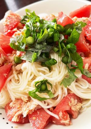 冷やしトマトとツナのそうめんポン酢-レシピのメイン写真