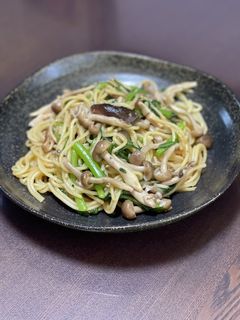 春菊ときのこの和風パスタ♪-レシピのメイン写真