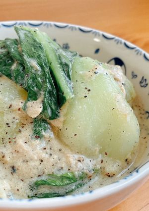 腸活♡チンゲン菜とツナの豆乳煮-レシピのメイン写真