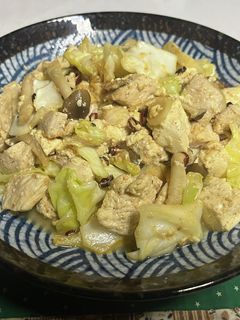 鶏肉とキャベツとしめじの豆腐炒め-レシピのメイン写真