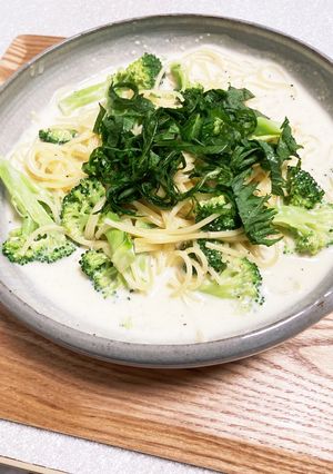 簡単フライパン１つ クリームスープパスタ-レシピのメイン写真