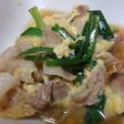 にらと豚肉の卵とじぃ.*゜
