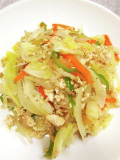 鶏ひき肉入り野菜炒め-レシピのメイン写真
