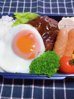 時短お弁当盛り付け記録 ハンバーグ弁当-レシピのメイン写真