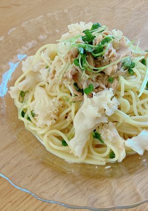 【夏ランチ】ホホホタケとツナの冷製パスタ-レシピのメイン写真