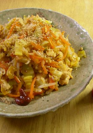 コクうまピリ辛♪豆腐と野菜のオイマヨ炒め-レシピのメイン写真