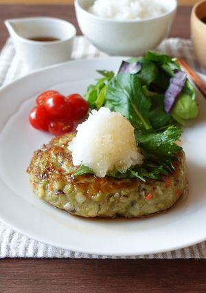 鶏の青汁和風ハンバーグ-レシピのメイン写真