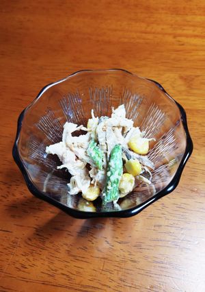 いんげんとごぼうとチキンサラダ-レシピのメイン写真