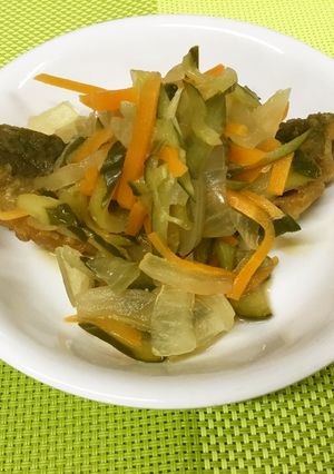 【保育園給食】アジの南蛮漬け-レシピのメイン写真