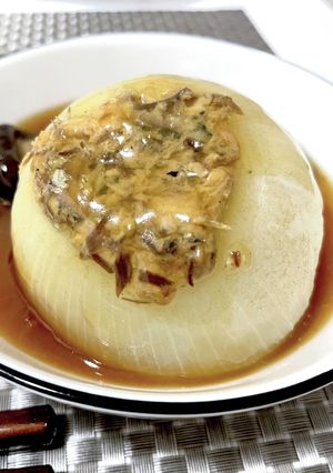 レンジで簡単!新玉ねぎの和風餡掛け-レシピのメイン写真