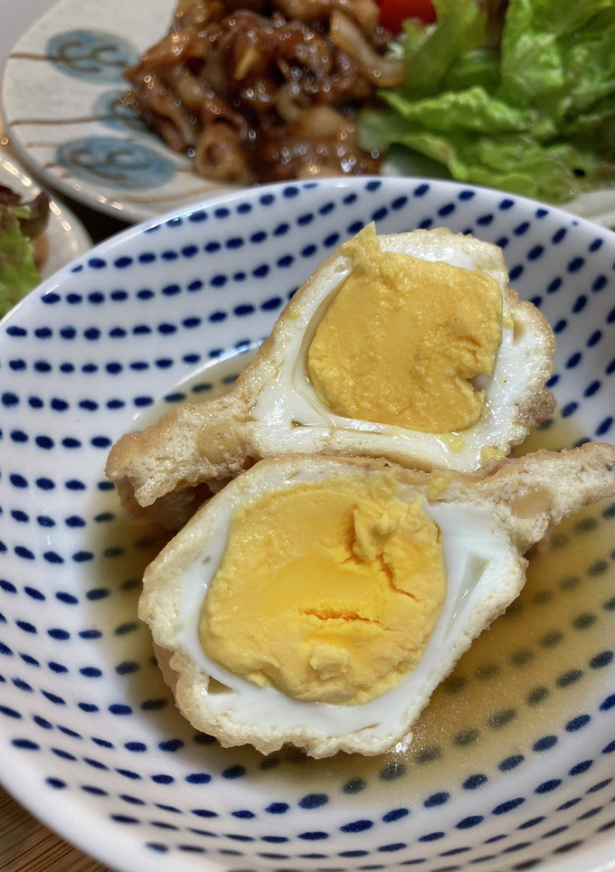 卵と油揚げの巾着煮　簡単-レシピのメイン写真