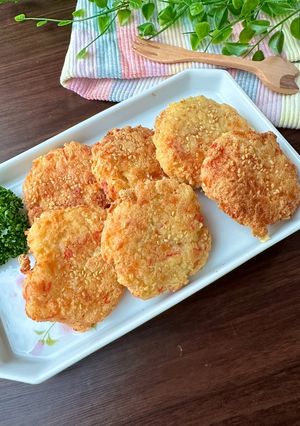 米粉で作る豆腐とカニカマのお焼き-レシピのメイン写真