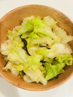 洗い物なし◎時短◎塩昆布レタスサラダ-レシピのメイン写真