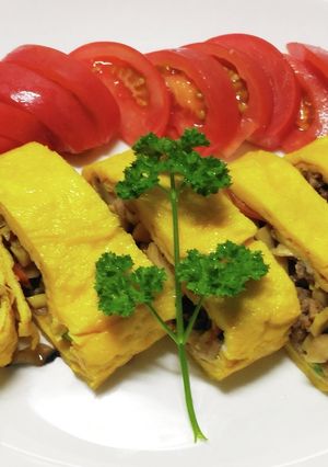 筍と椎茸の甘辛卵焼き…と彩り混ぜご飯-レシピのメイン写真
