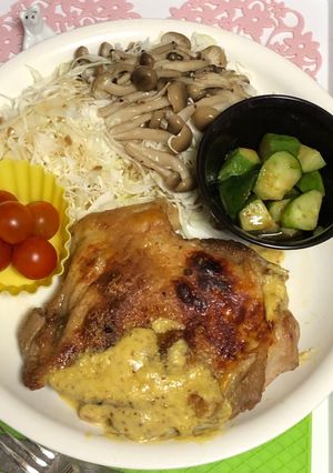 糖質オフʕ•ᴥ•ʔ鶏肉の粒マスタード焼き-レシピのメイン写真