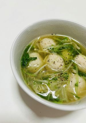 水菜とえのきの鶏団子スープ-レシピのメイン写真