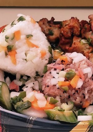“漬物紅白おむすび大根･胡瓜･人参弁当”-レシピのメイン写真