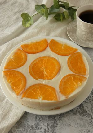 豆腐でヘルシー!オレンジレアチーズケーキ-レシピのメイン写真