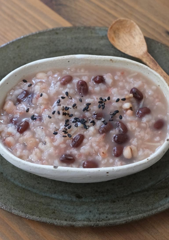 【梅雨の薬膳】はとむぎと小豆の朝がゆ-レシピのメイン写真