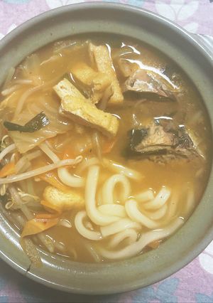 サバ味噌鍋焼きうどん-レシピのメイン写真