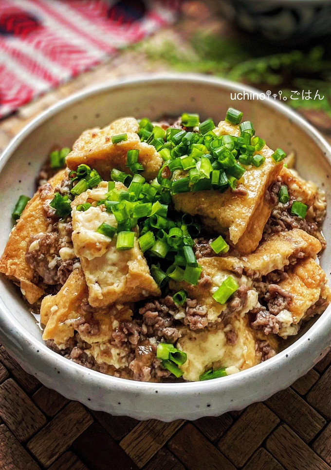 ひき肉と厚揚げのこってりすき焼き風-レシピのメイン写真