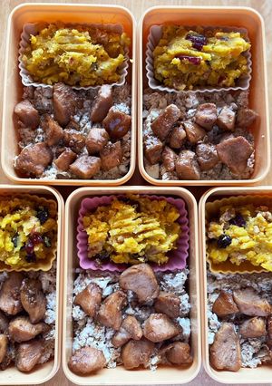 照り焼きチキンとかぼさつサラダの冷凍弁当-レシピのメイン写真