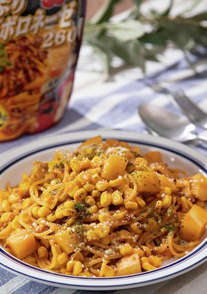 爆盛りコーンのチーズボロネーゼパスタ-レシピのメイン写真