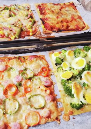 簡単美味♪春巻きの皮deクリスピーピザ-レシピのメイン写真