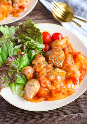 鶏肉とじゃがいものチーズトマト煮込み-レシピのメイン写真