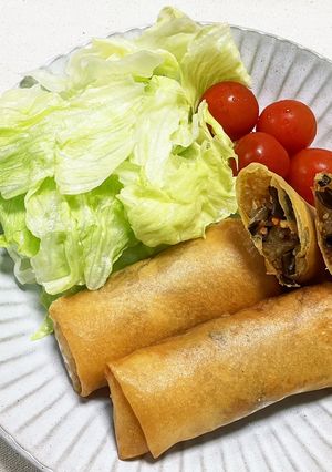 市販の麻婆春雨でパリッと春巻き-レシピのメイン写真