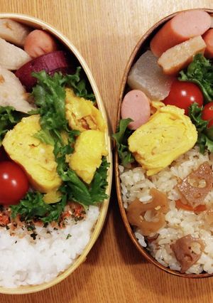 男子高校生と親、残り物!時短弁当!-レシピのメイン写真