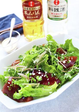 薬味たっぷり！かつおのマヨぽんサラダ-レシピのメイン写真