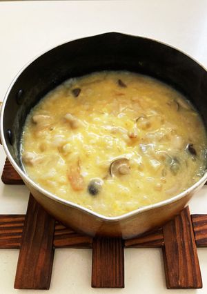 ツラい二日酔いに。玉子梅納豆雑炊-レシピのメイン写真