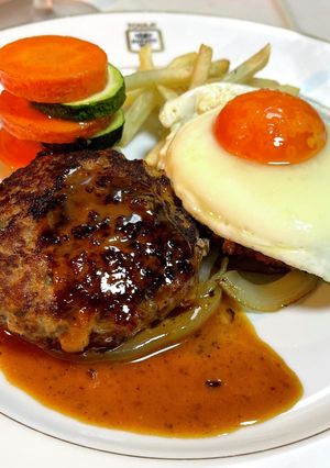 猪肉のハンバーグ･味噌バターソース♡⃛-レシピのメイン写真