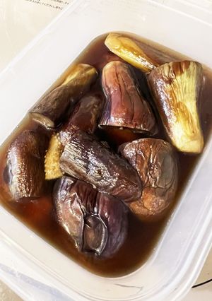 味どうらくの里で♪なすの簡単レンジ煮浸し-レシピのメイン写真